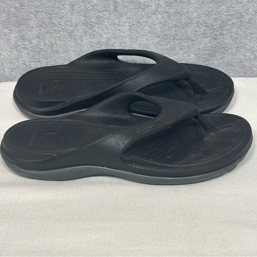Crocs Kadee II Flip Flop Sandals-Black-Women Size 8
